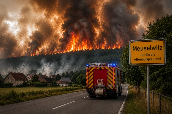 VorschauBild - Feuerwehr bei Großbrand nahe Mumsdorf im Dauereinsatz