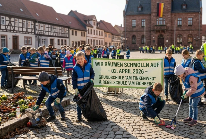 Über 300 Kinder sammeln Müll: Umwelttag in Schmölln startet am Markt | 