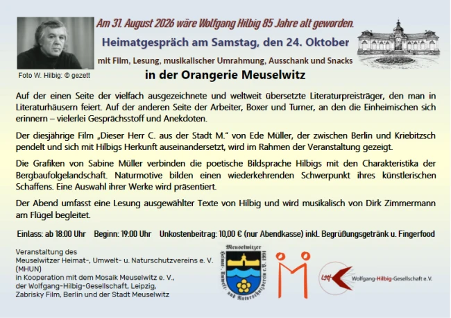 VorschauBild - Heimatgespräch zu Wolfgang Hilbig