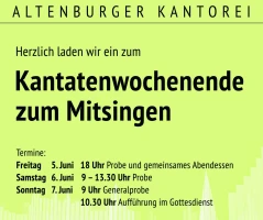 Die Altenburger Kantorei lädt zum Mitsingen ein