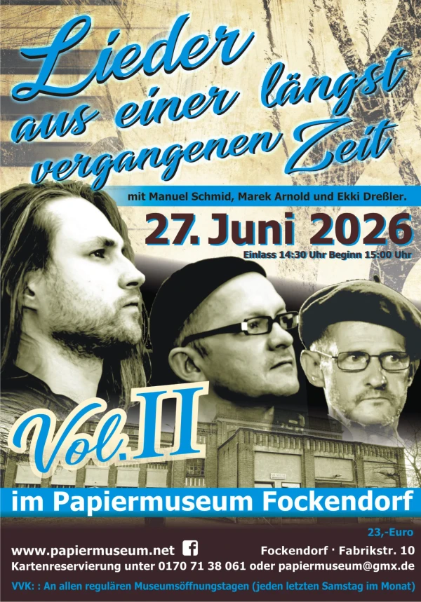 Konzert „Lieder aus einer längst vergangenen Zeit, Vol. II“