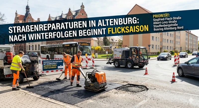 Straßenreparaturen in Altenburg: Nach Winterfolgen beginnt Flicksaison | 