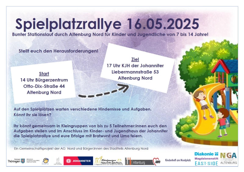 Spielplatzrallye am 16. Mai 2025 in Altenburg Nord | 
