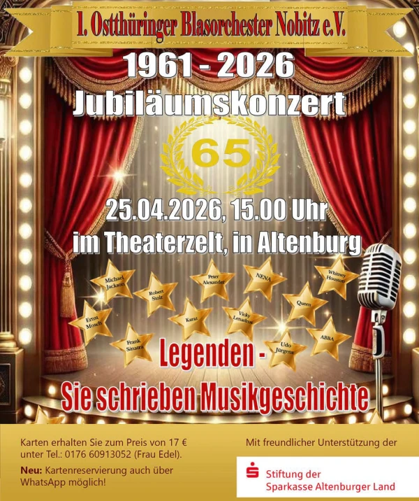 Jubiläumskonzert — 1. Ostthüringer Blasorchester Nobitz e. V.