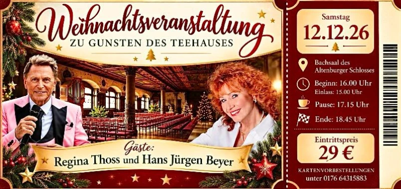 Weihnachtsveranstaltung mit Regina Thoss und Hans Jürgen Beyer im Altenburger Schloss | 