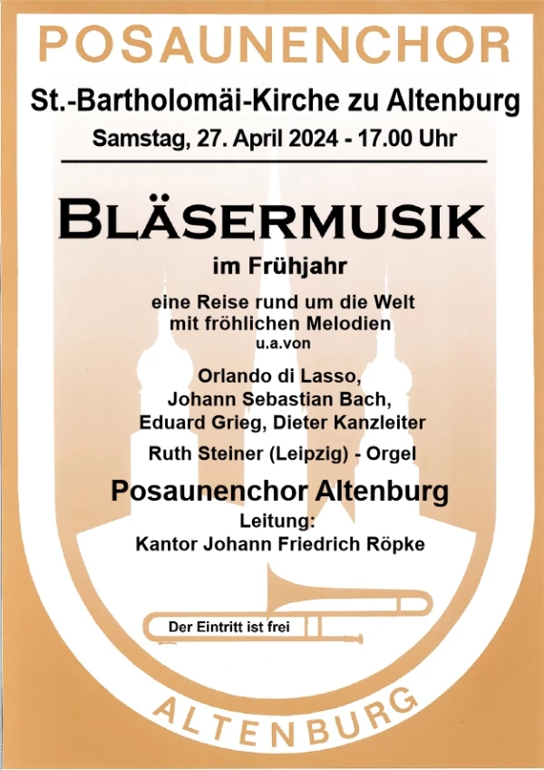 Alljährliche Bläsermusik im Frühjahr des Posaunenchorses Altenburg