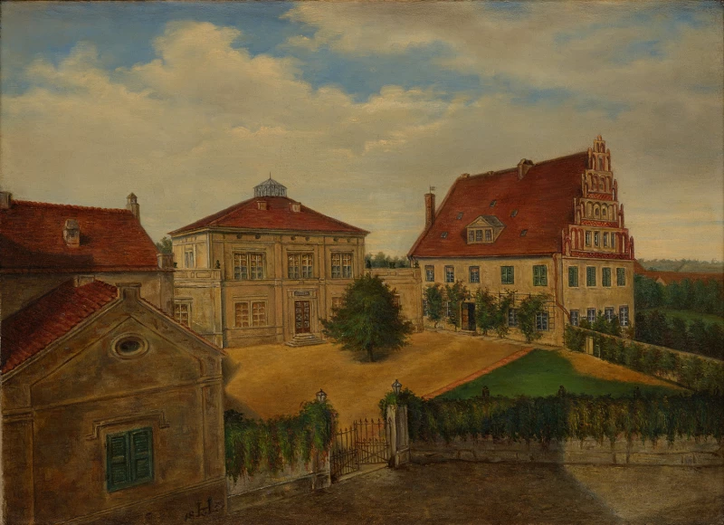 Platzmangel von Anfang an – Lindenaus Sammlungen auf dem Pohlhof | Hedwig von Lindenau, Der Pohlhof in Altenburg, 1875