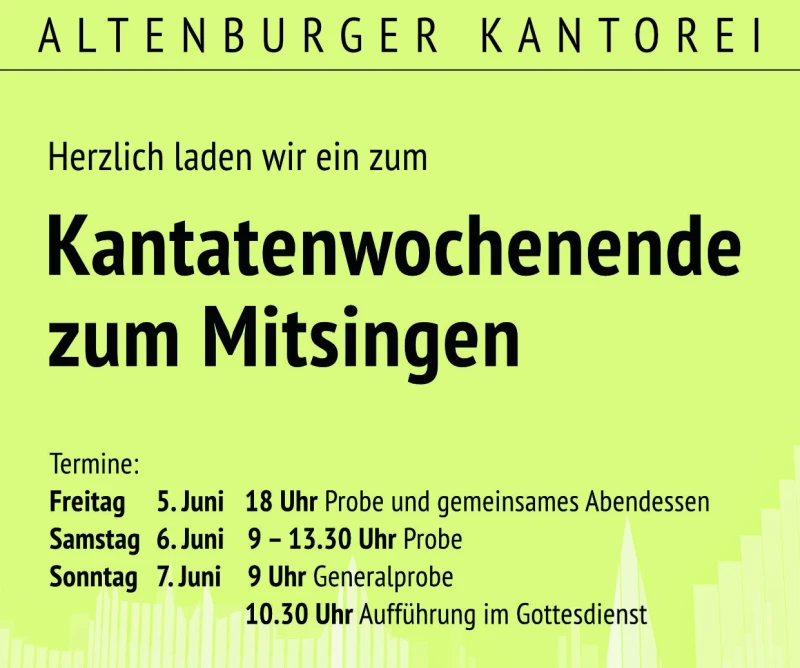 Die Altenburger Kantorei lädt zum Mitsingen ein | 