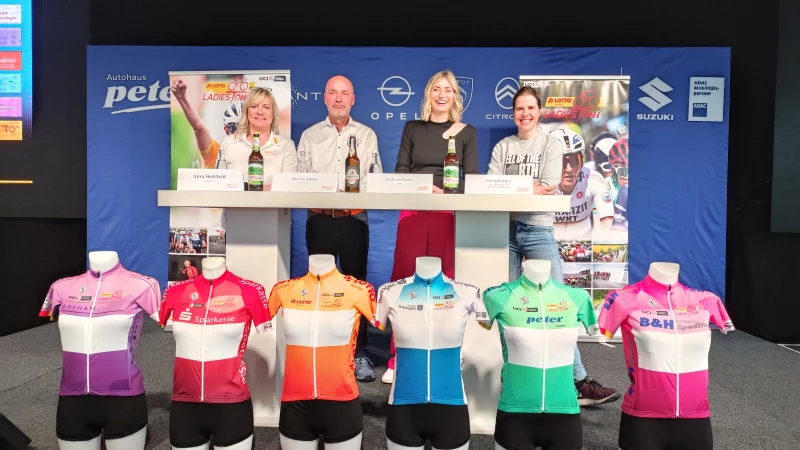 35. LOTTO Thüringen Ladies Tour stellt  Strecke, Mannschaften und Partner für 2023 vor | (v.l.): Vera Hohlfeld, Marian Koppe, Stefanie Benke und Romy Kasper.