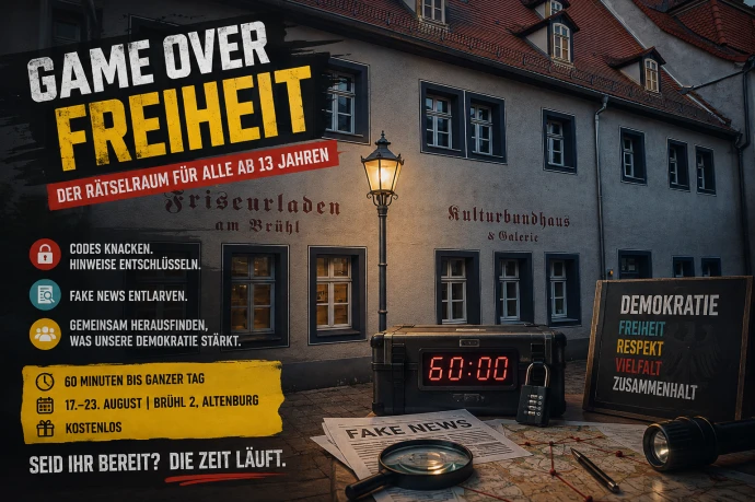 VorschauBild - Rätselraum „Game over Freiheit“ in Altenburg: Codes knacken, Demokratie schützen