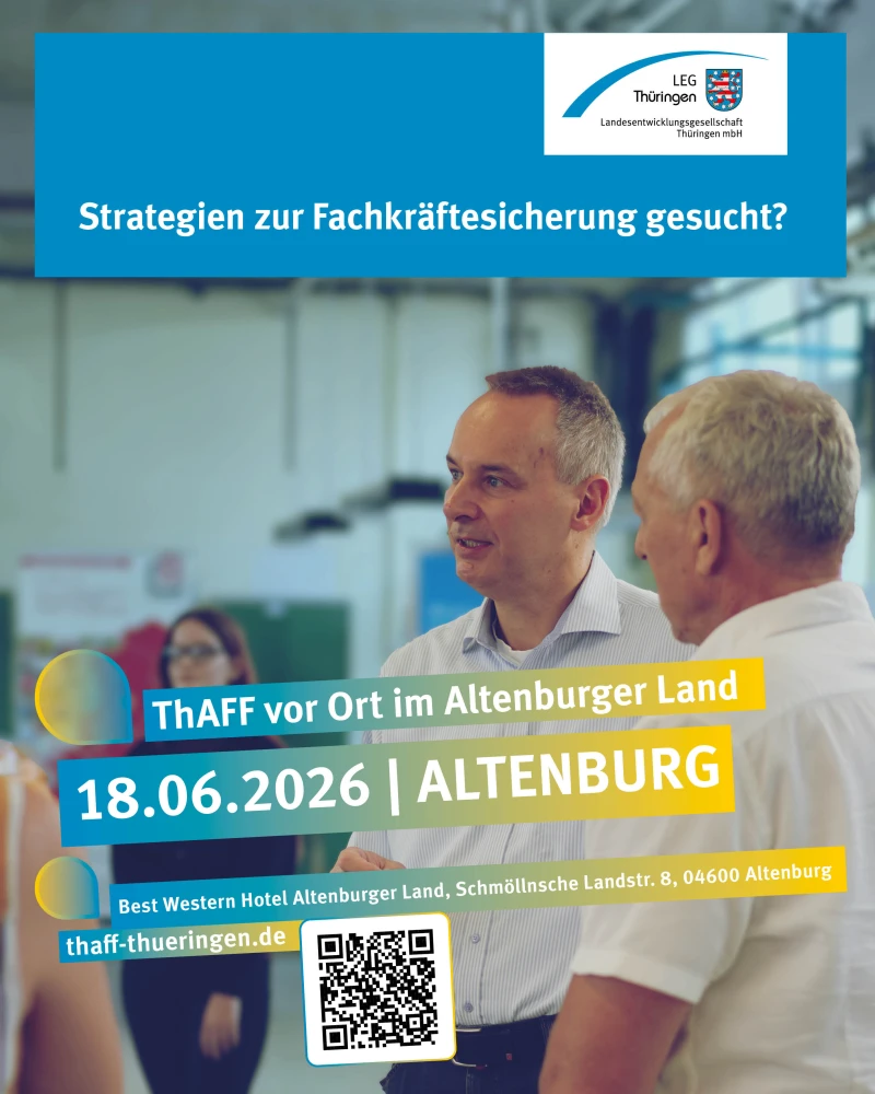 ThAFF vor Ort: Beratung zur Fachkräftesicherung am 18. Juni in Altenburg | 