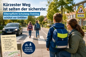 Kürzester Weg ist selten der sicherste: Schulweg-Training schützt vor Unfällen
