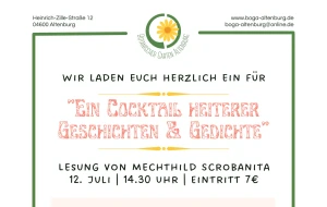 Ein Cocktail aus heiteren Geschichten & Gedichten: Lesung im Botanischen Erlebnisgarten