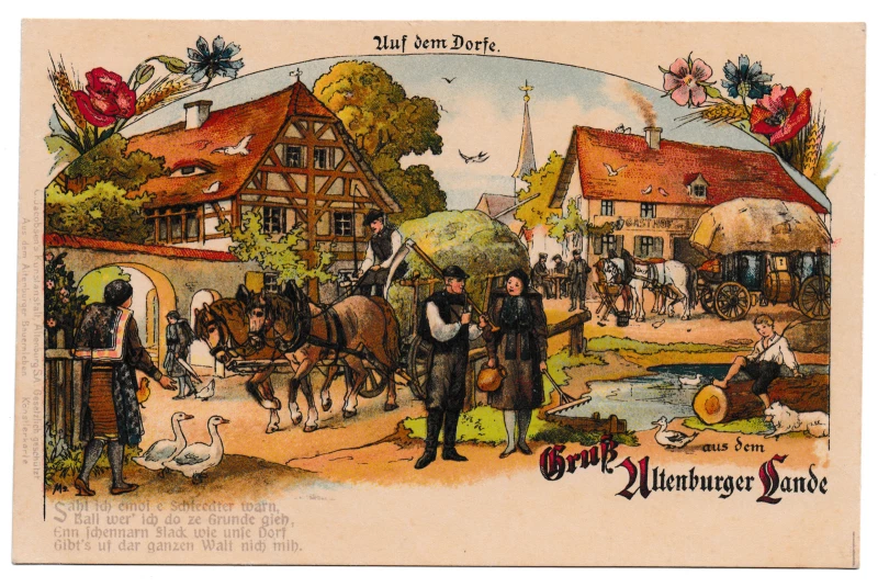 Vortrag über historische Postkarten aus dem Altenburger Land | Postkarte „Gruß aus dem Altenburger Lande“ aus der Sammlung Frank Erlers.