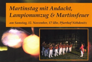 Sankt Martinsfeier in Nöbdenitz mit Lampionumzug und Martinsfeuer