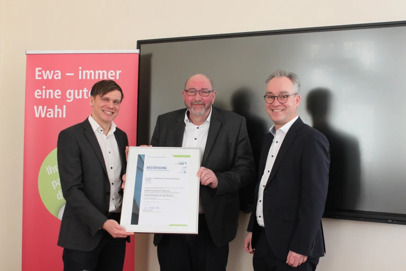 Ewa-Bereiche Gas und Wasser auf Herz und Nieren geprüft | Von links: Markus Scheibe, Martin Wenzel, Dr. Florian Reißmann