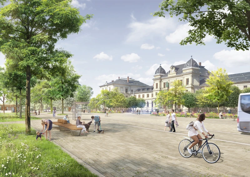 Siegerentwurf für Bahnhofsvorplatz und Wettinerstraße wird ausgestellt | Siegreichen Entwurf - Neugestaltung des Bahnhofsvorplatzes