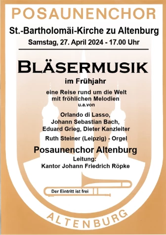 VorschauBild - Alljährliche Bläsermusik im Frühjahr des Posaunenchorses Altenburg
