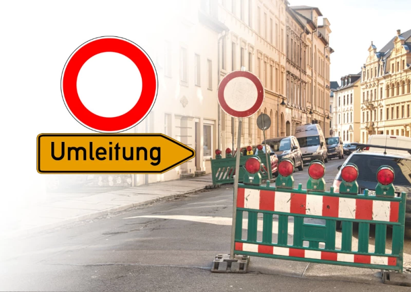 Altenburg: An der Blauen Flut am 11. April gesperrt | Symbolbild Straßensperrungen / Verkehrsgeschehen im Altenburger Land