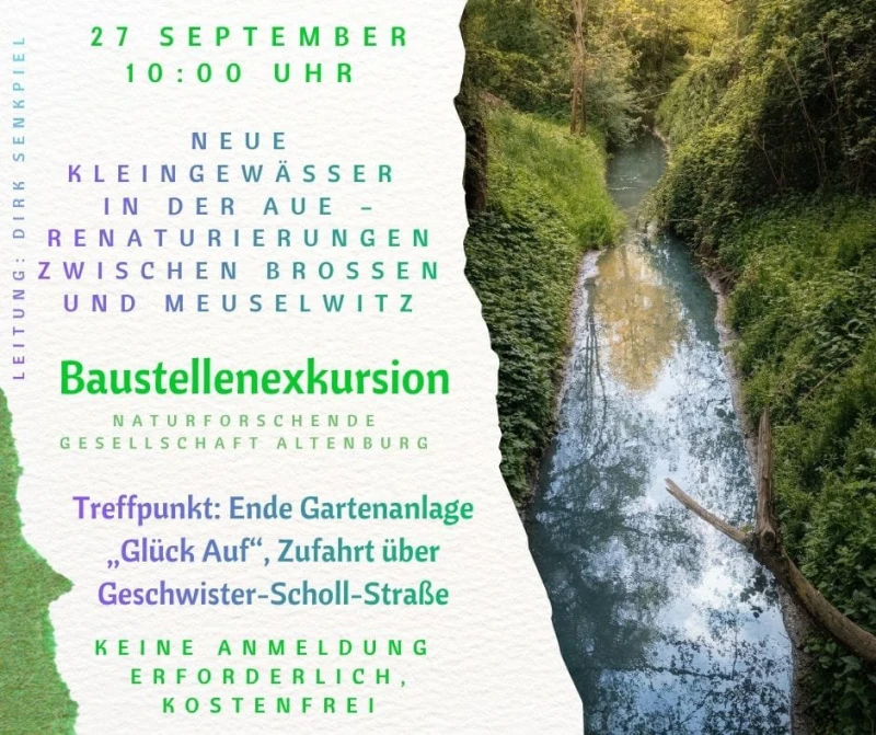 Baustellenexkursion zu neuen Kleingewässern in der Schnauderaue | 