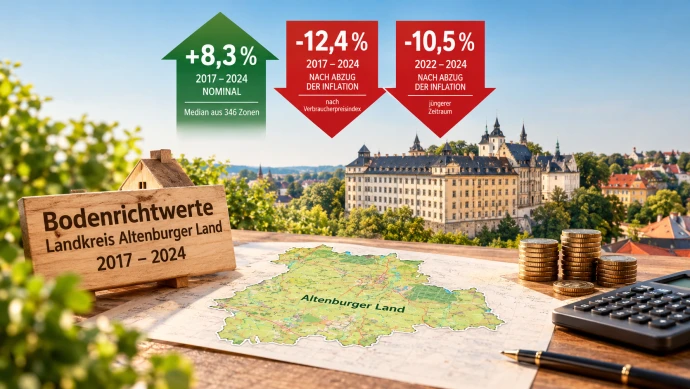 VorschauBild - Bodenrichtwerte im Altenburger Land: realer Rückgang trotz nominalem Plus