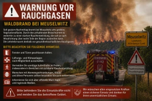 Waldbrand bei Meuselwitz: Leitstelle warnt vor schädlichem Rauch