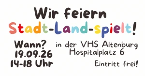 „Stadt-Land-Spielt!“ – Tag des Gesellschaftsspiels 2026 in der vhs Altenburg